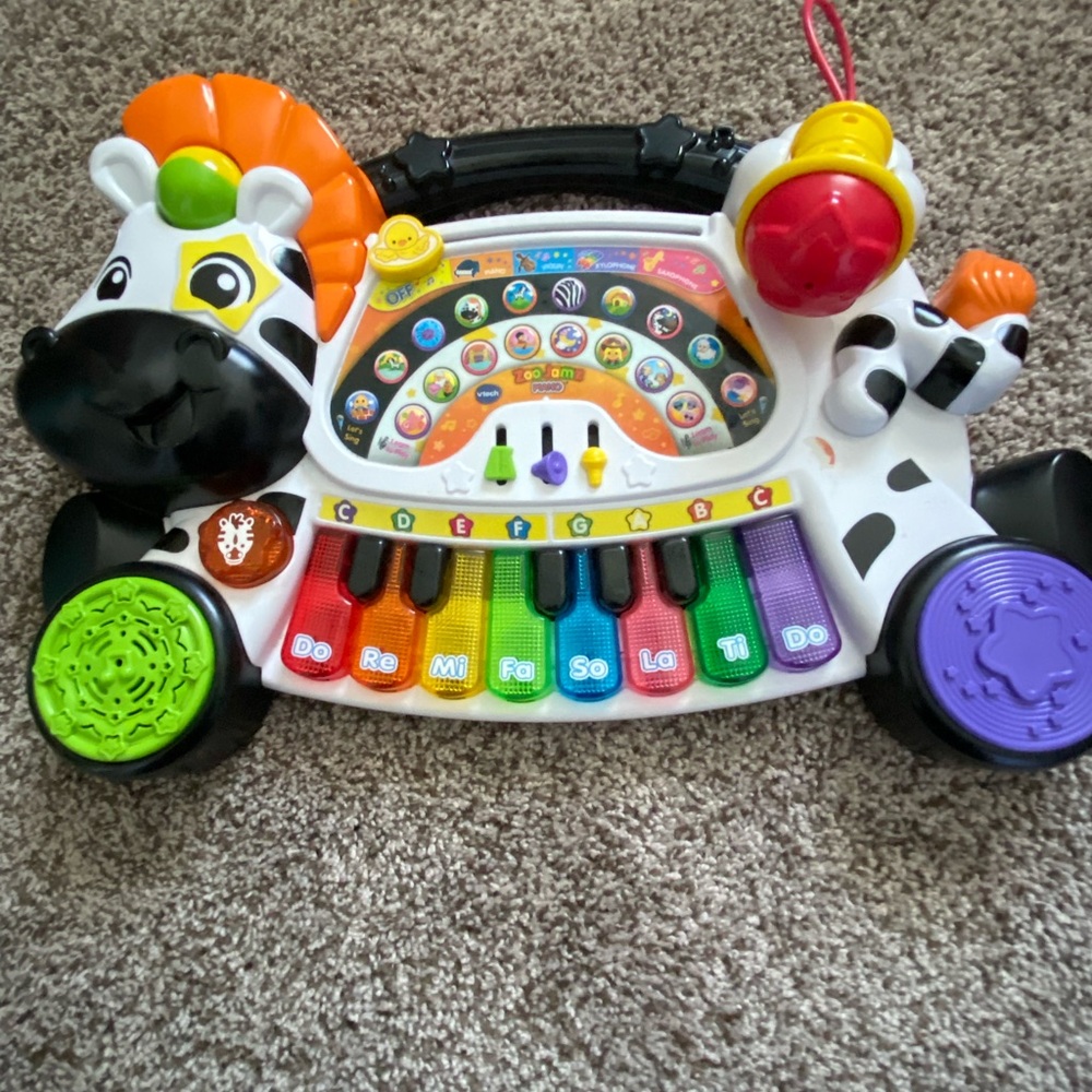 VTech Zoo Jamz Rainbow Zebra Musical Piano Toy for Toddlers - Multi-Color